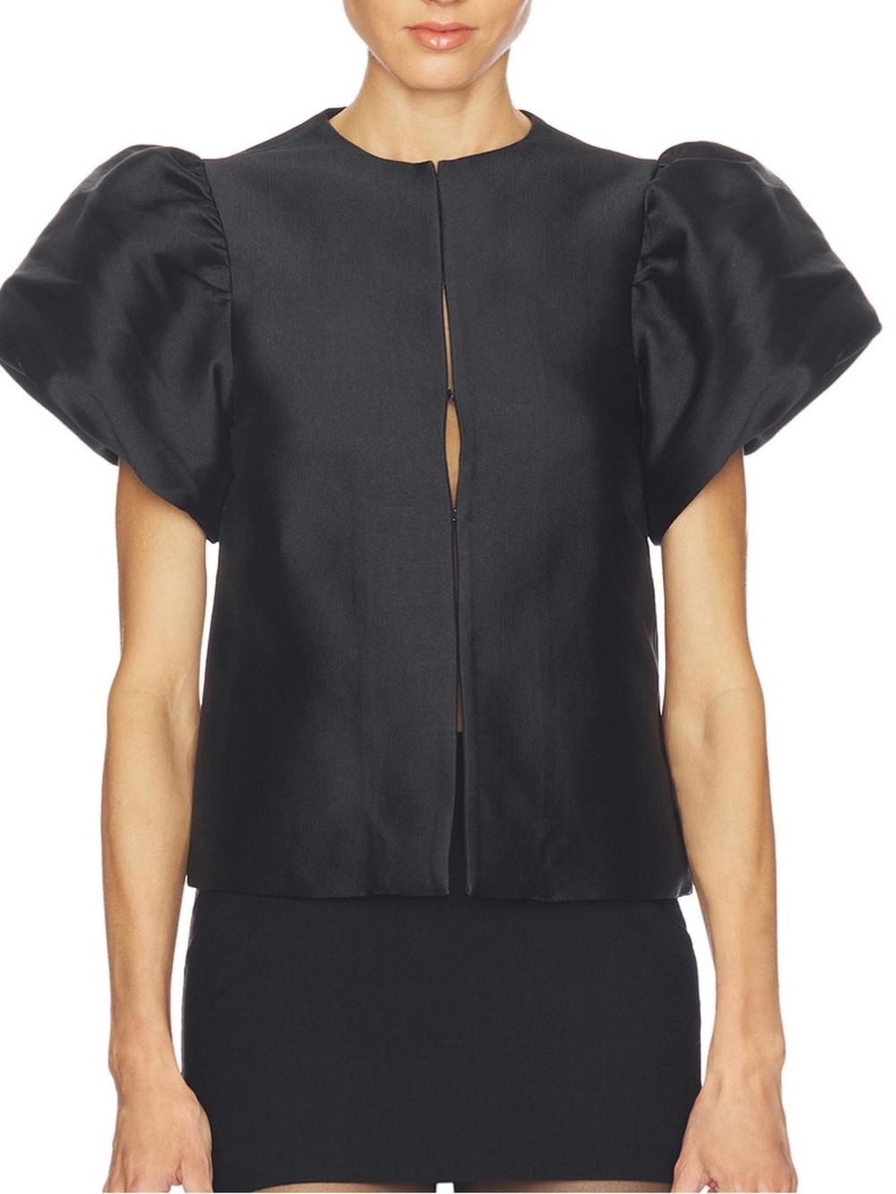 Aligne Jorja Puff Sleeve Top Black Size 4 NWT